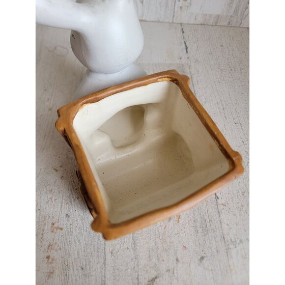 BB rabbit Easter egg ceramic vintage pulling cart container unique spring - Picture 11 of 13